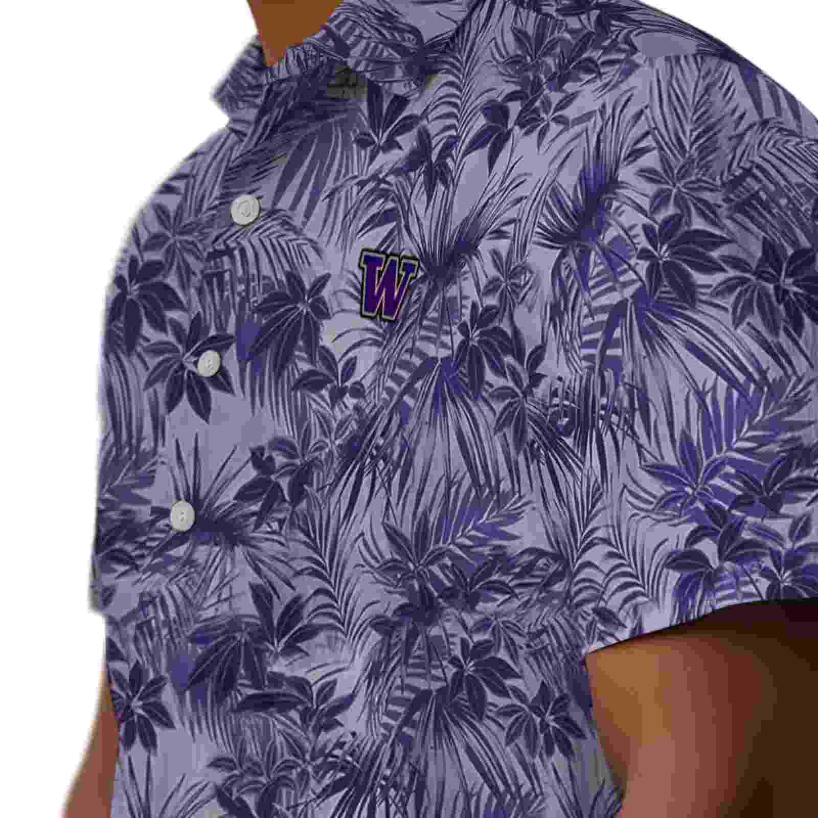 washington huskies leafy pattern purple hawaiian shirt trendy