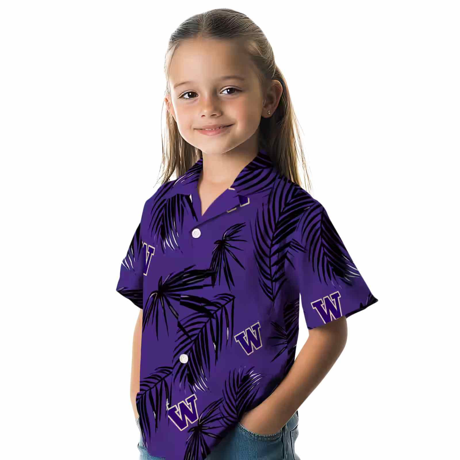 washington huskies palm leaf purple hawaiian shirt premium grade