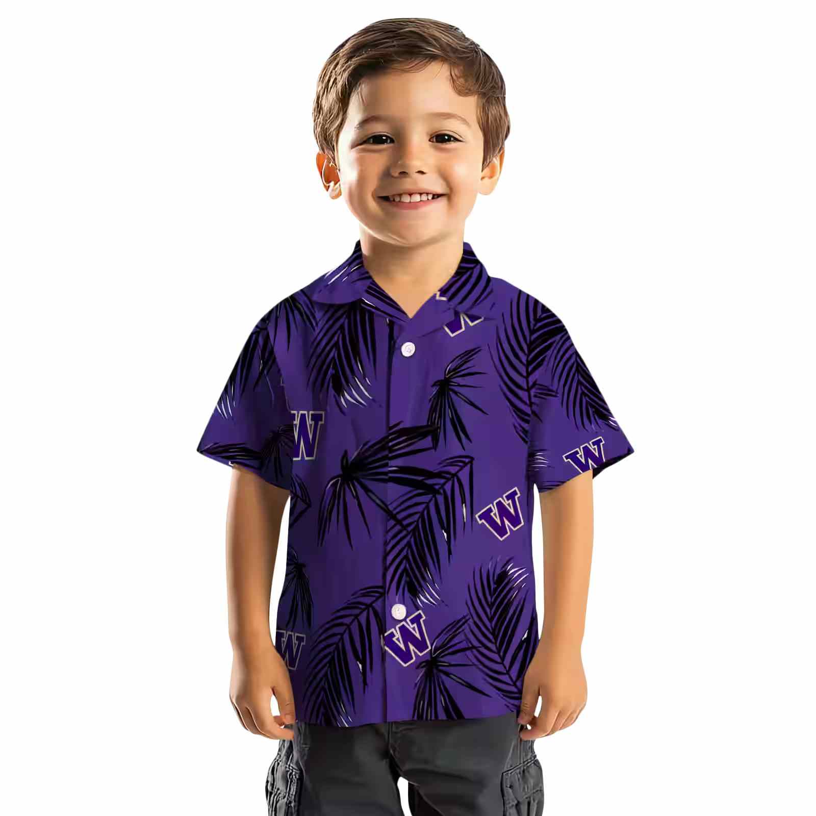 washington huskies palm leaf purple hawaiian shirt top rated