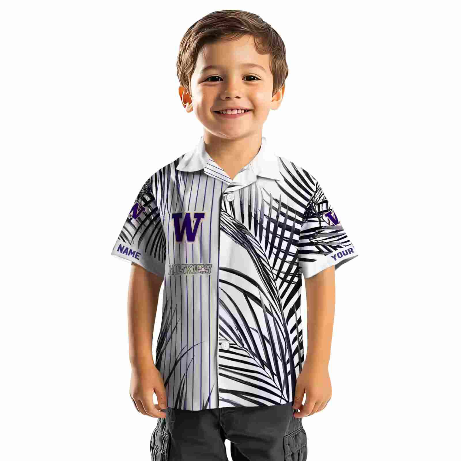 washington huskies palm stripes purple black white hawaiian shirt top rated