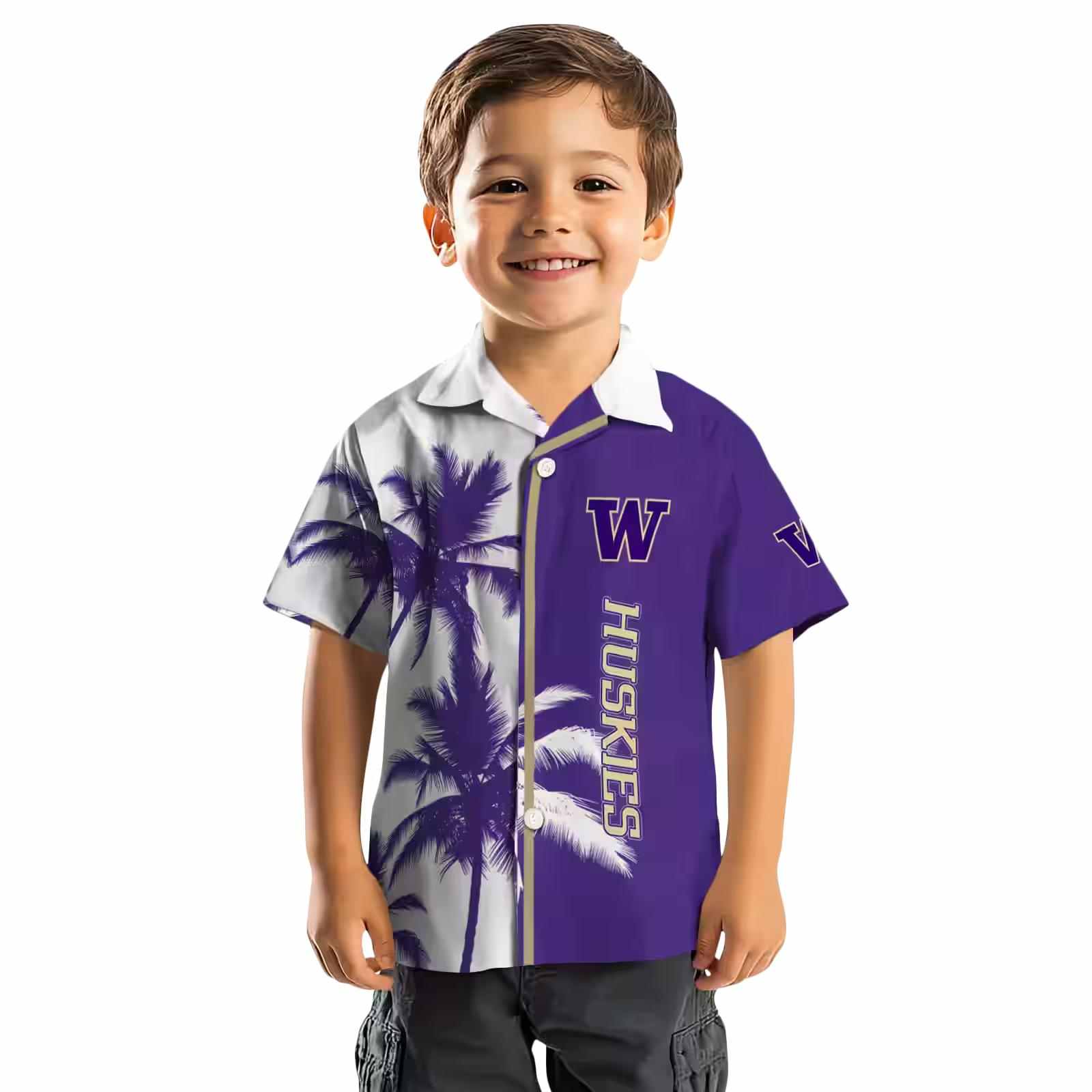 washington huskies palm trees purple white hawaiian shirt top rated