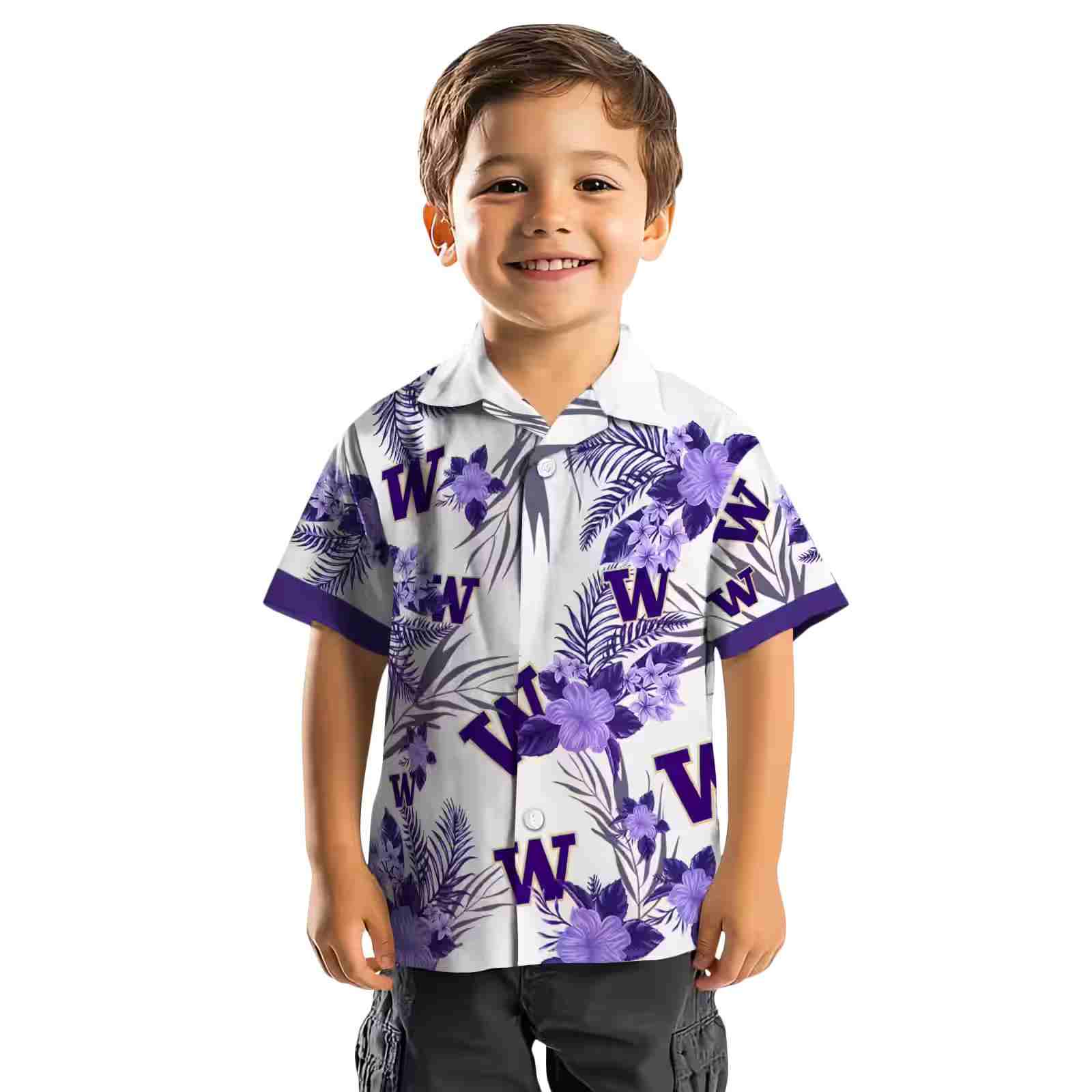 washington huskies patriotic hibiscus design purple white hawaiian shirt top rated