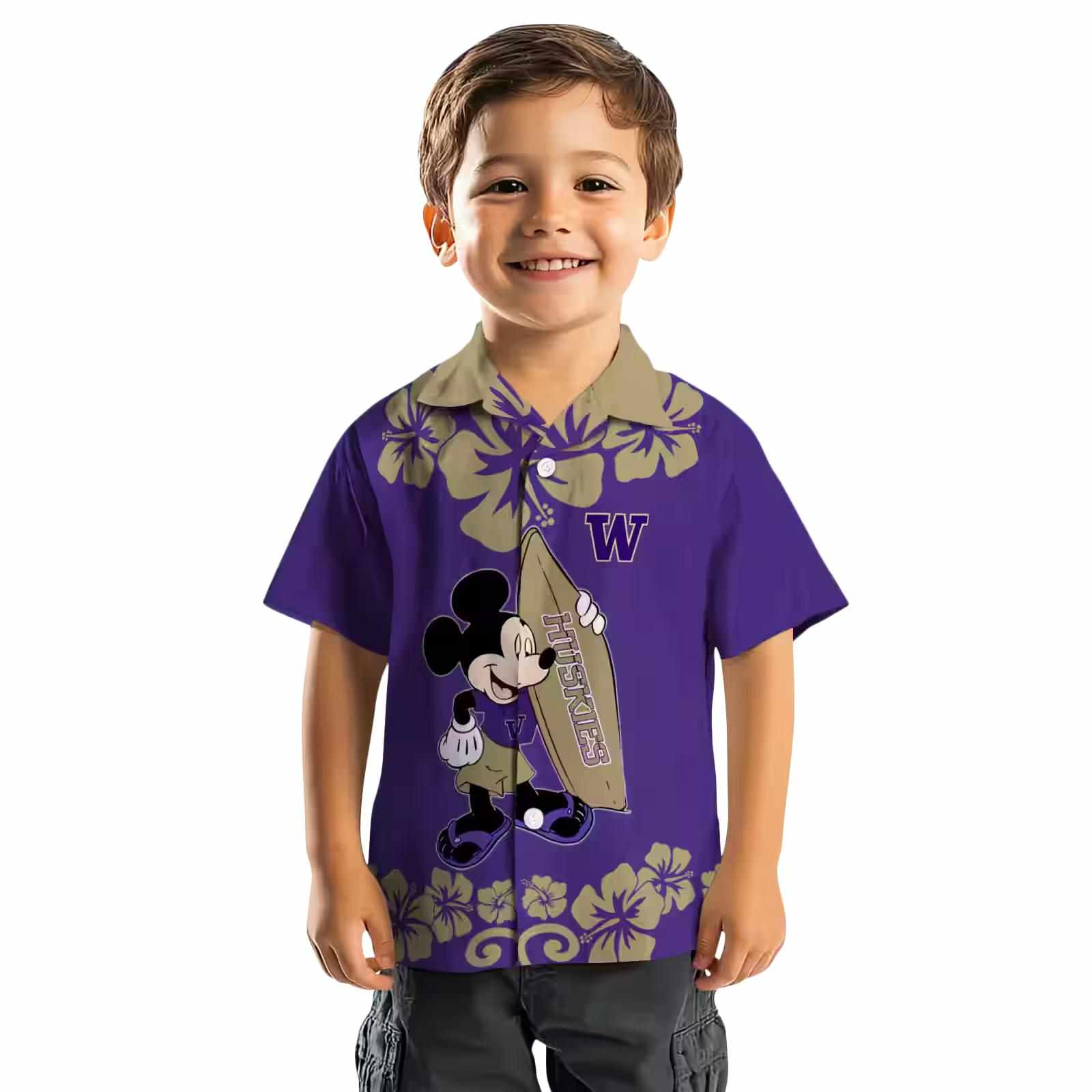 washington huskies surfing mickey purple hawaiian shirt top rated