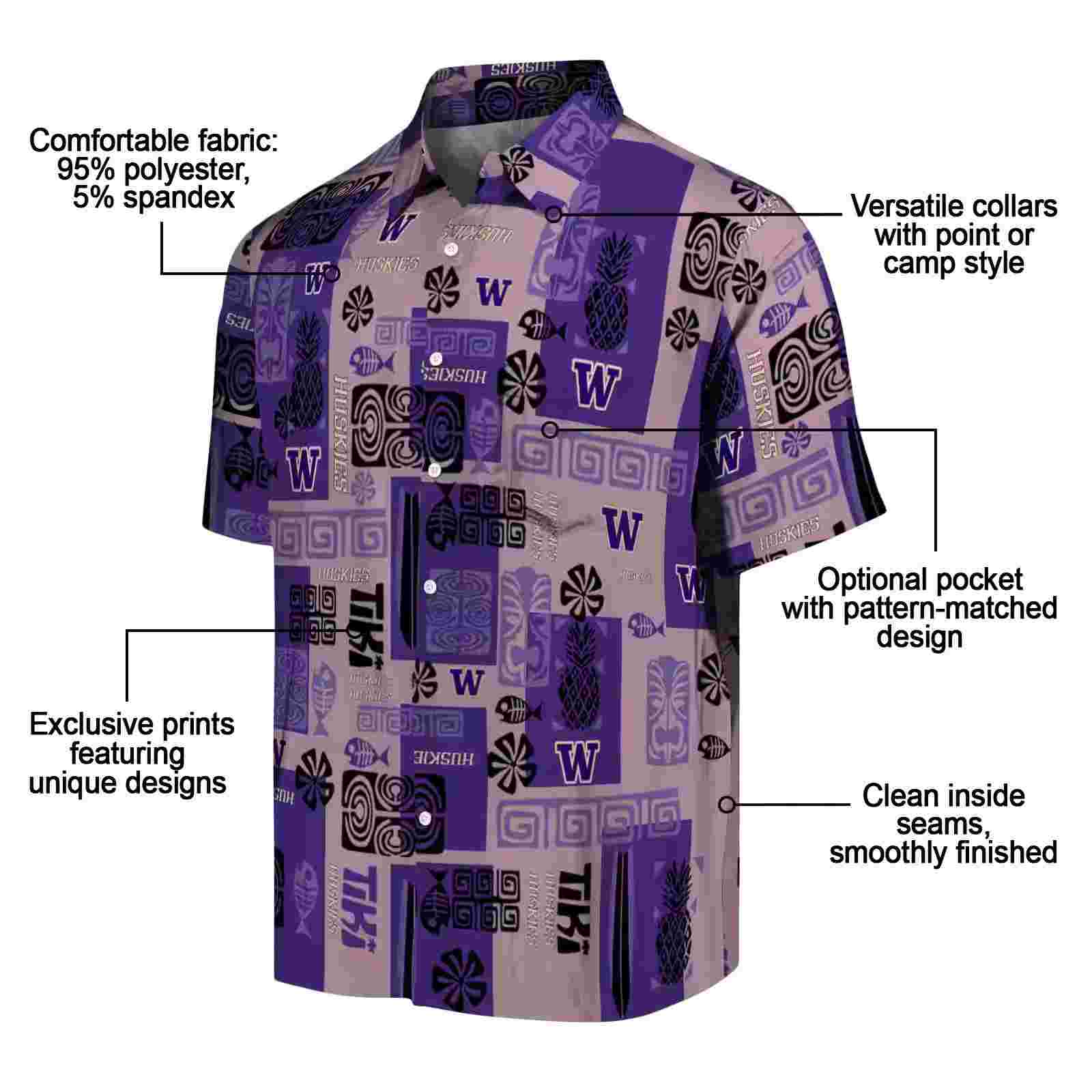 washington huskies tribal symbols purple hawaiian shirt new arrival