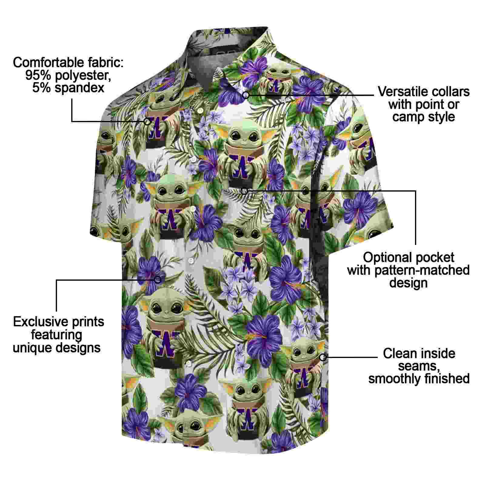 washington huskies tropical yoda green hawaiian shirt new arrival