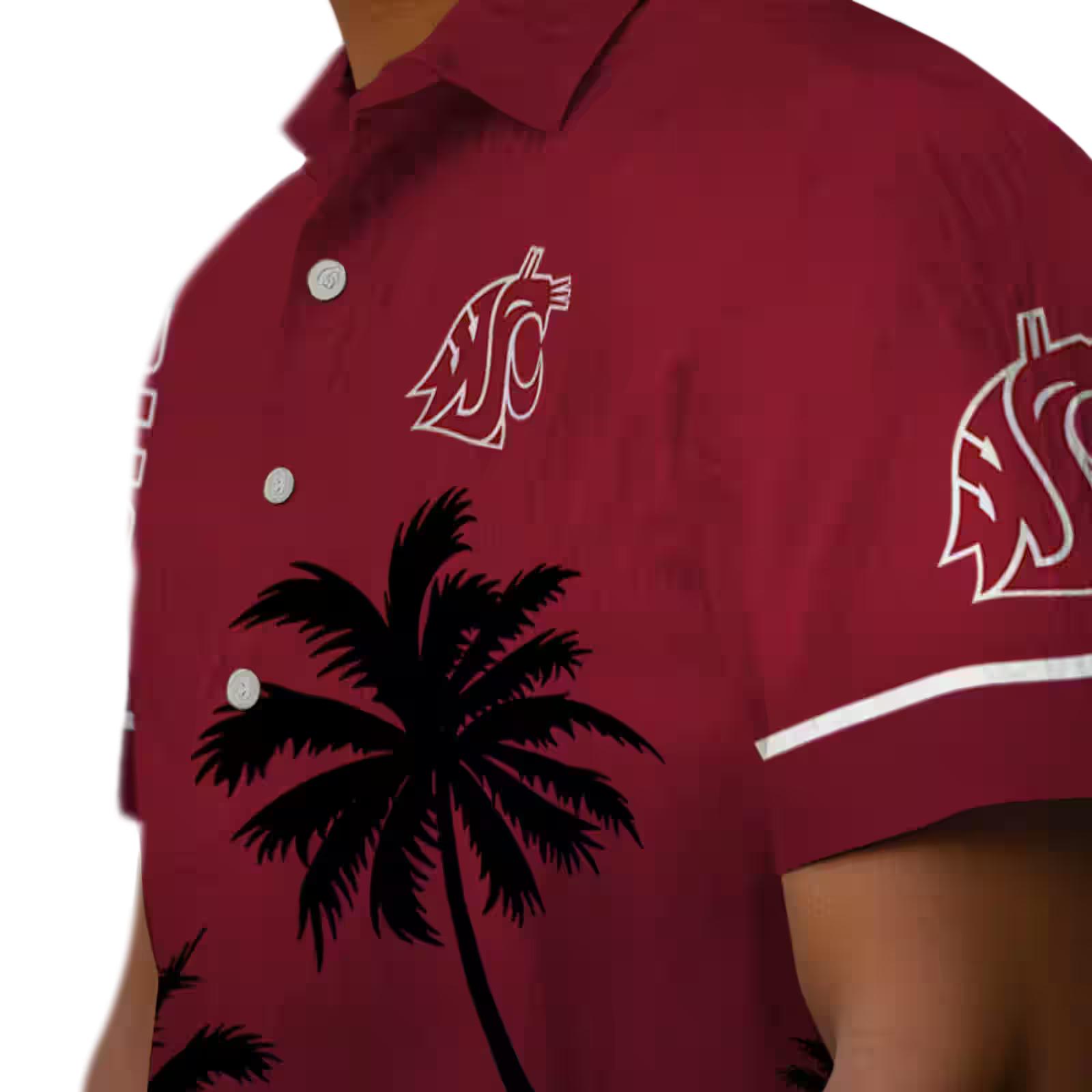 washington state cougars beach sunset crimson black hawaiian shirt trendy