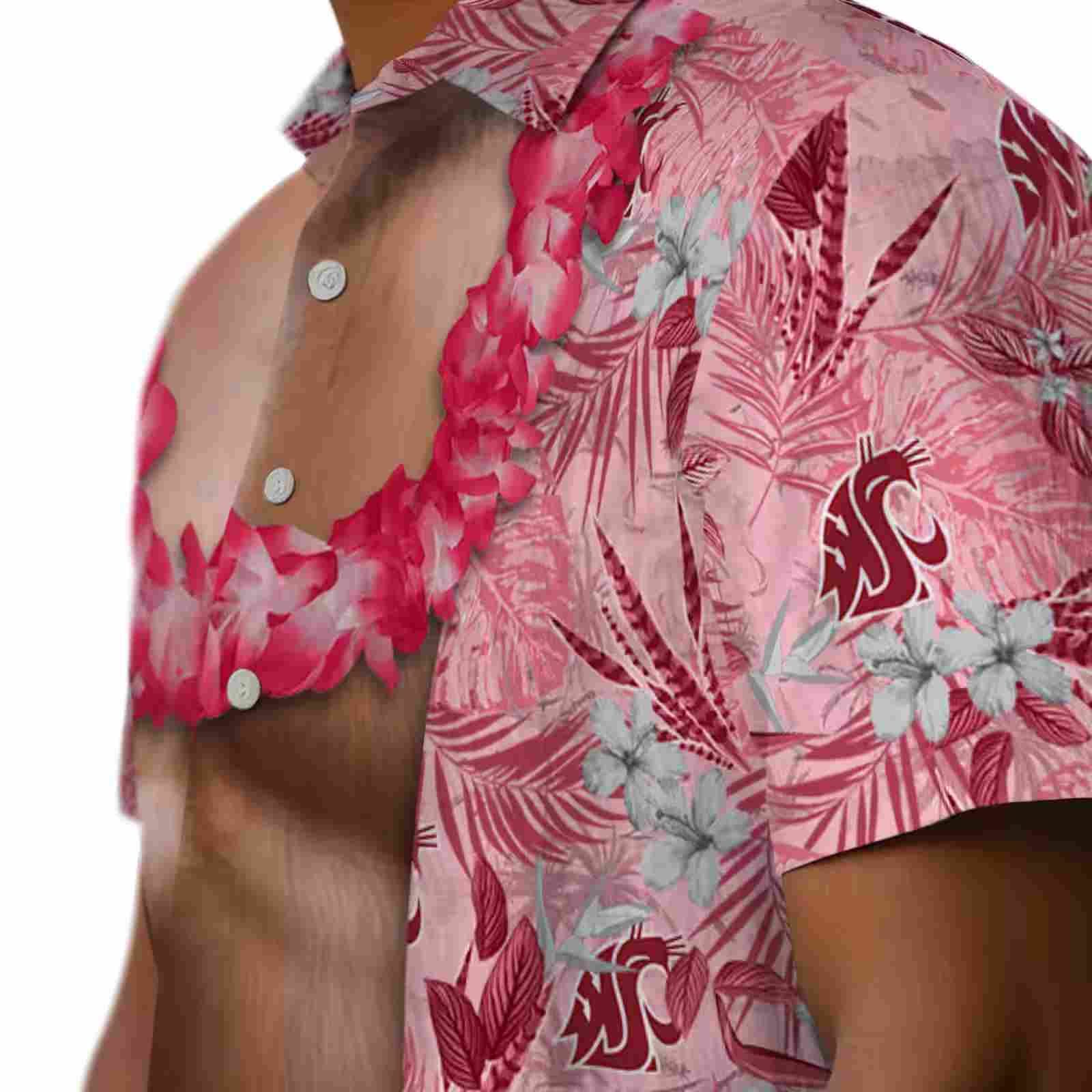 washington state cougars chest illusion crimson hawaiian shirt trendy