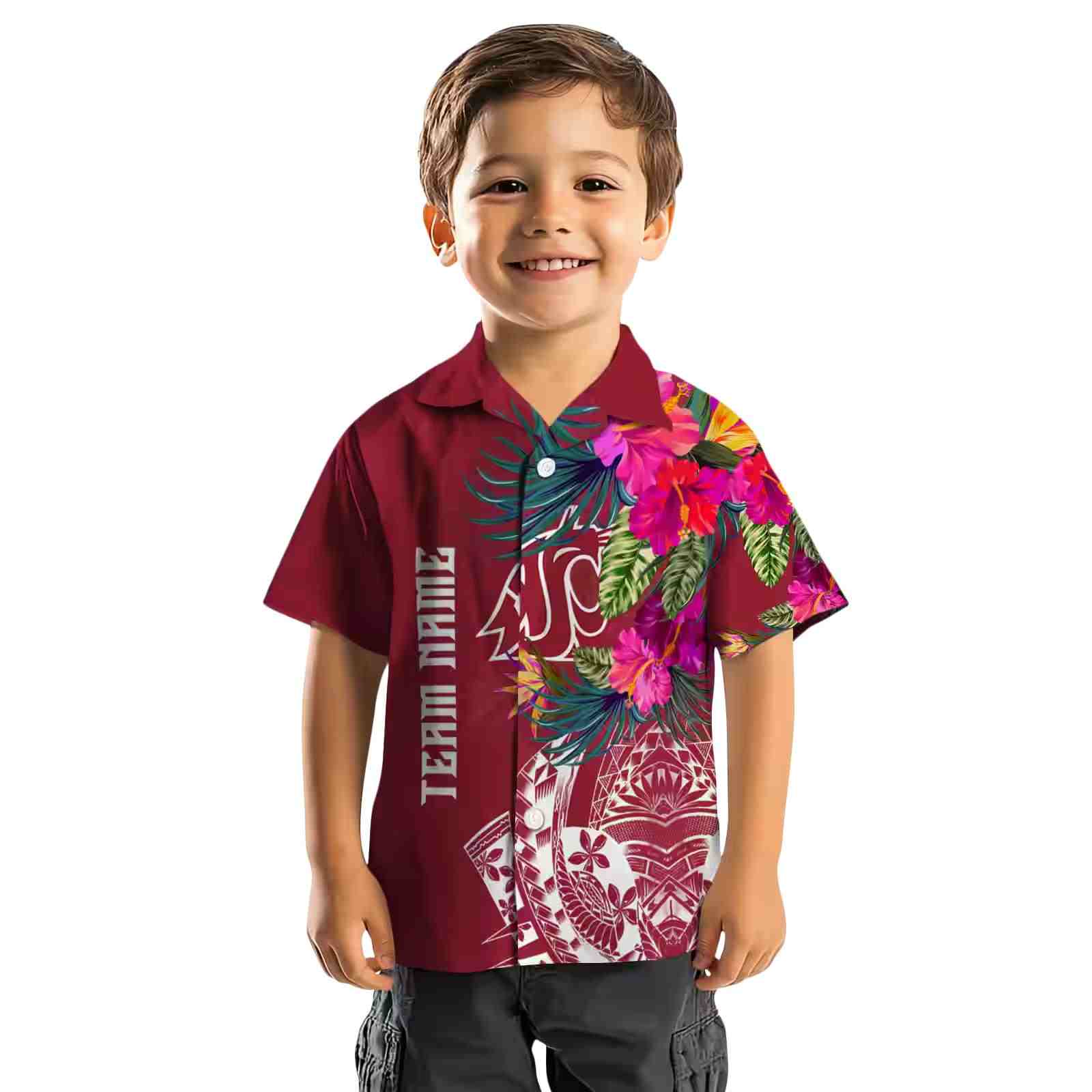 washington state cougars floral polynesian crimson hawaiian shirt top rated