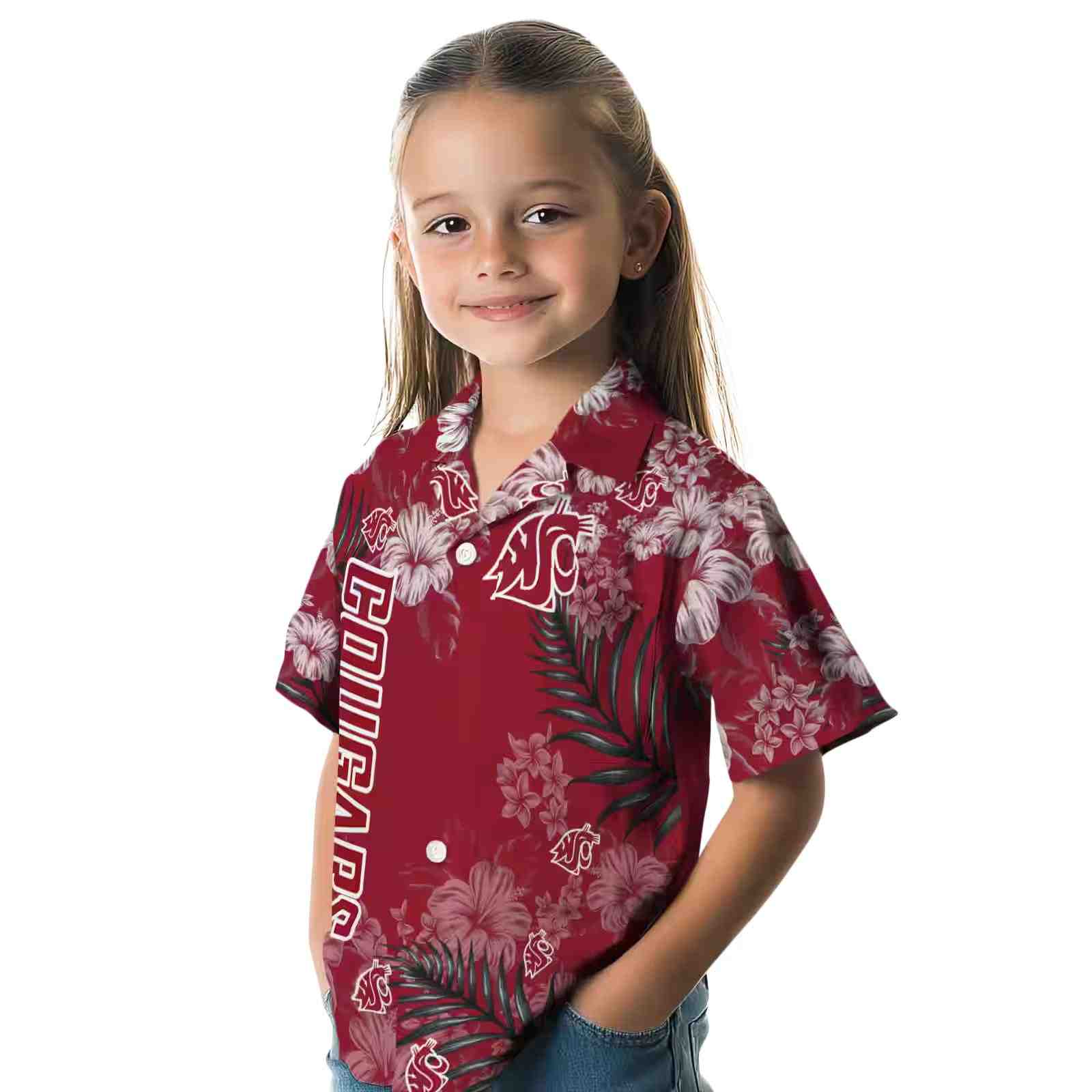 washington state cougars hibiscus print crimson hawaiian shirt premium grade