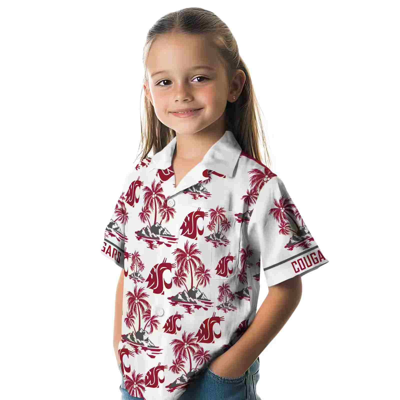 washington state cougars palm island print crimson white hawaiian shirt premium grade