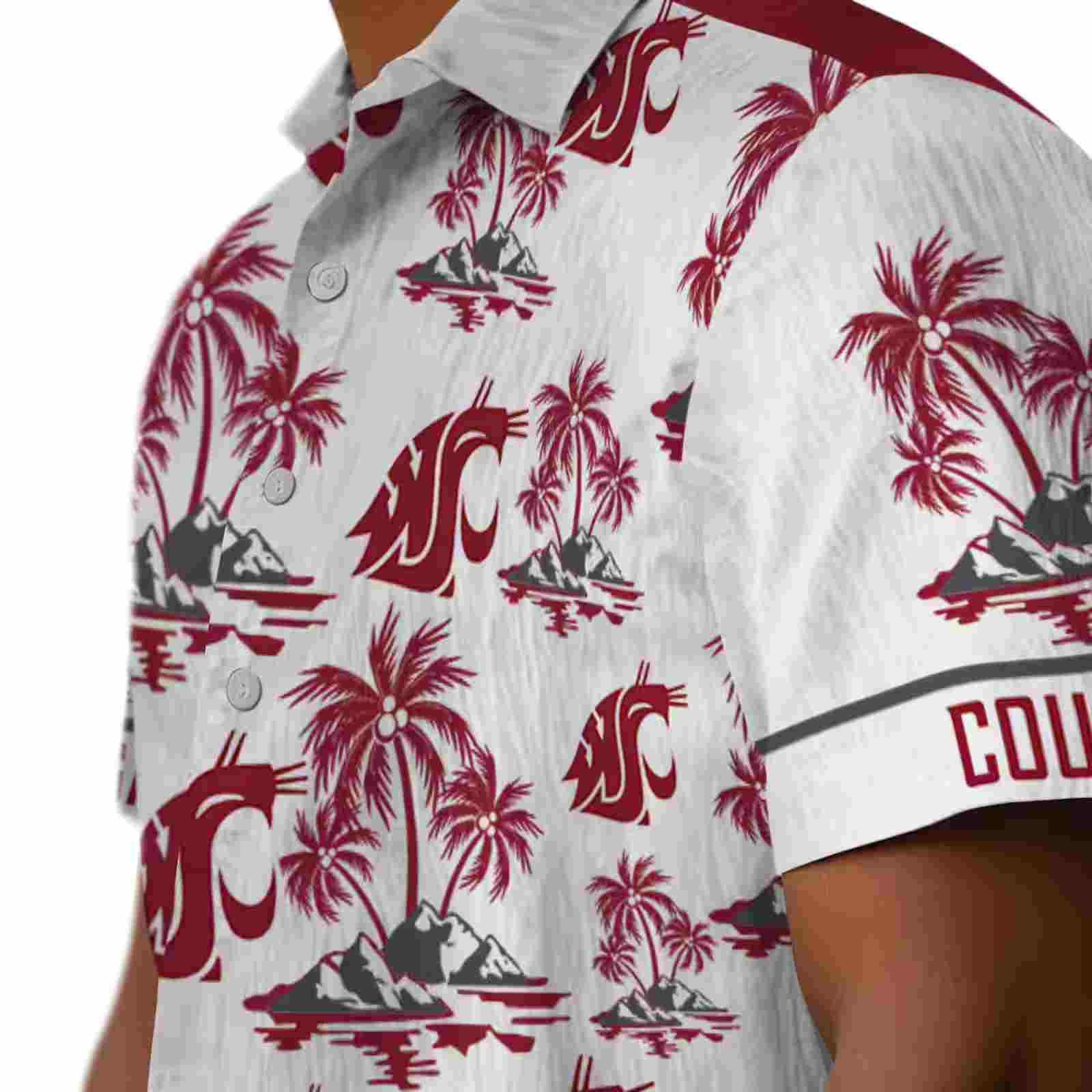 washington state cougars palm island print crimson white hawaiian shirt trendy