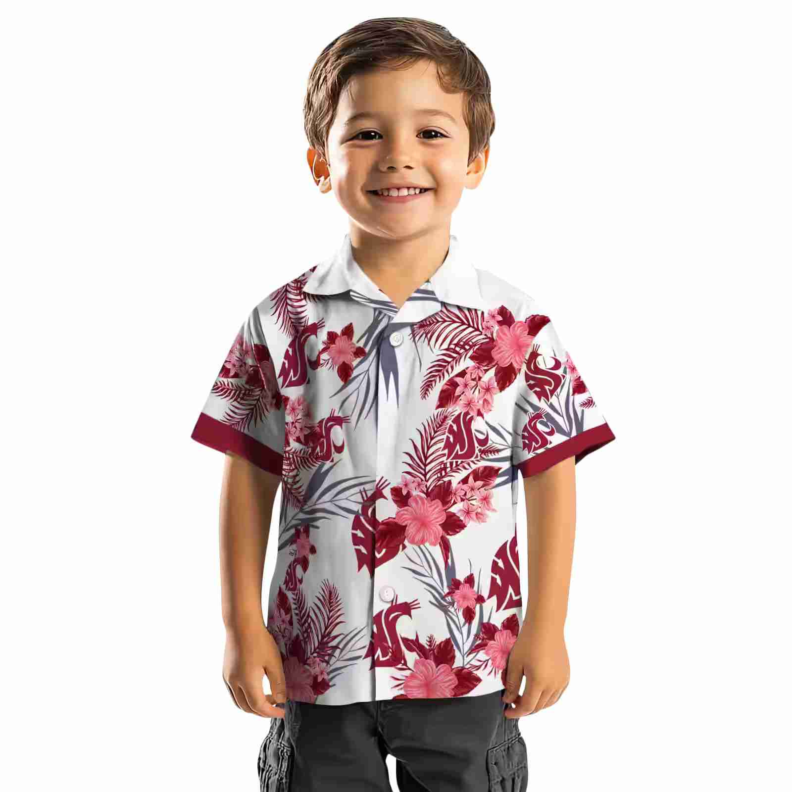 washington state cougars patriotic hibiscus design crimson white hawaiian shirt top rated