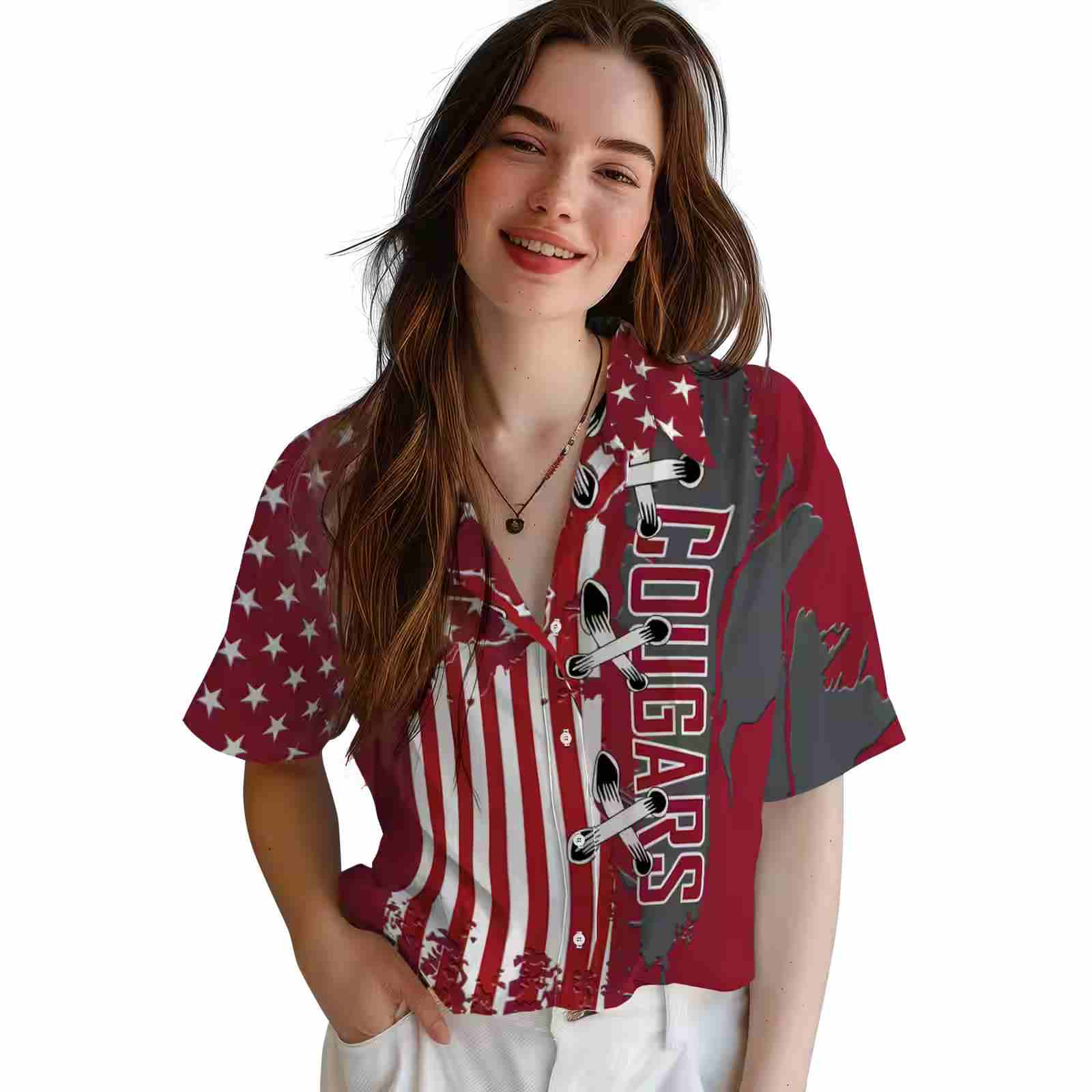 washington state cougars stitched flag crimson hawaiian shirt latest model