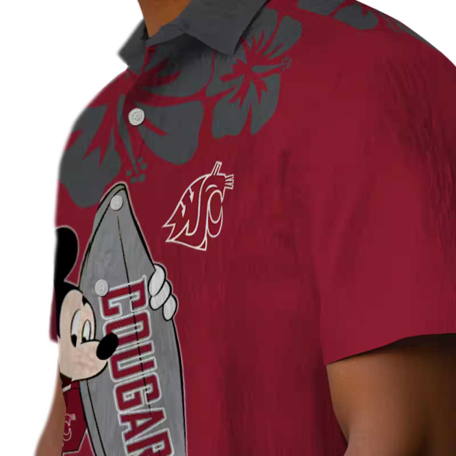 washington state cougars surfing mickey crimson hawaiian shirt trendy