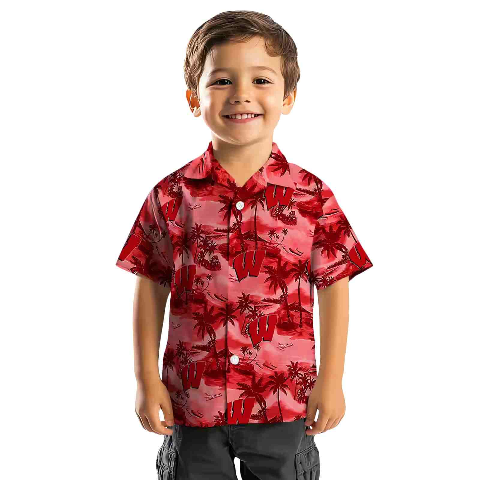 wisconsin badgers coastal palms red hawaiian shirt top rated