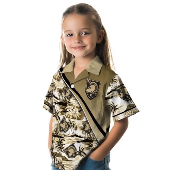 army black knights sunset palms gold white hawaiian shirt premium grade