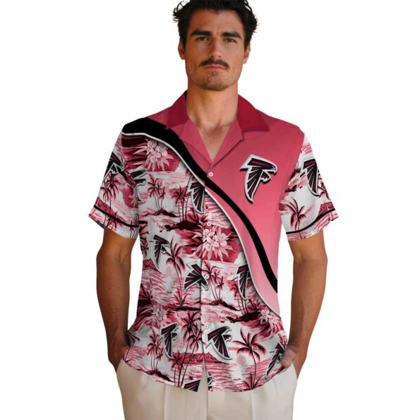 atlanta falcons sunset palms red white hawaiian shirt fashion forward