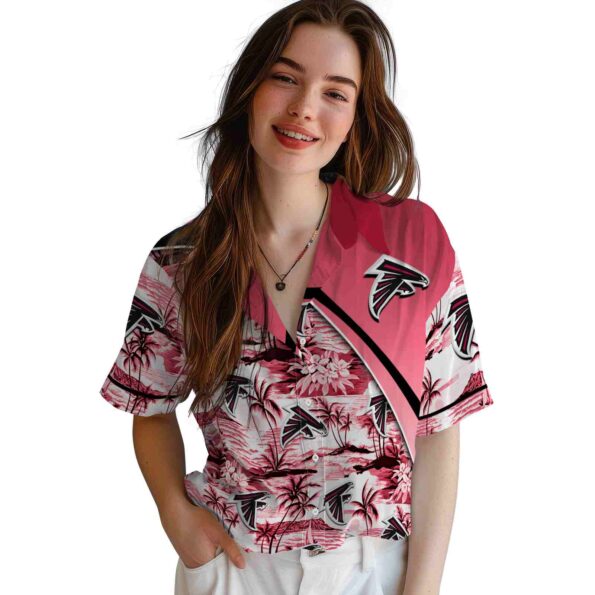 atlanta falcons sunset palms red white hawaiian shirt latest model