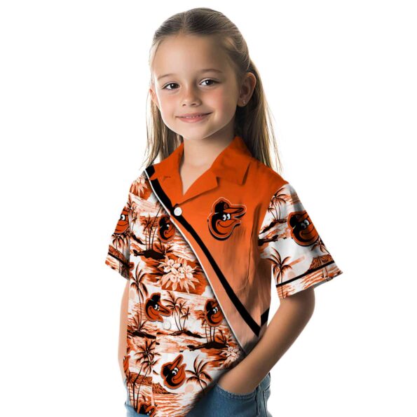 baltimore orioles sunset palms orange white hawaiian shirt premium grade