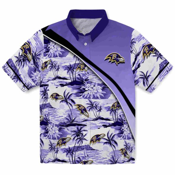 baltimore-ravens-sunset-palms-purple-white-hawaiian-shirt-best-selling baltimore ravens sunset palms purple white hawaiian shirt best selling