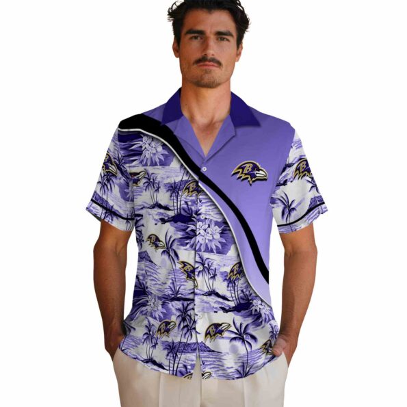 baltimore-ravens-sunset-palms-purple-white-hawaiian-shirt-fashion-forward baltimore ravens sunset palms purple white hawaiian shirt fashion forward