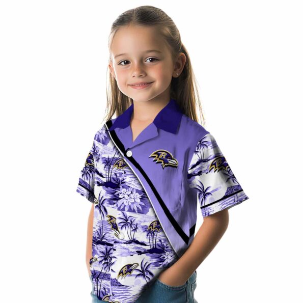 baltimore-ravens-sunset-palms-purple-white-hawaiian-shirt-premium-grade baltimore ravens sunset palms purple white hawaiian shirt premium grade