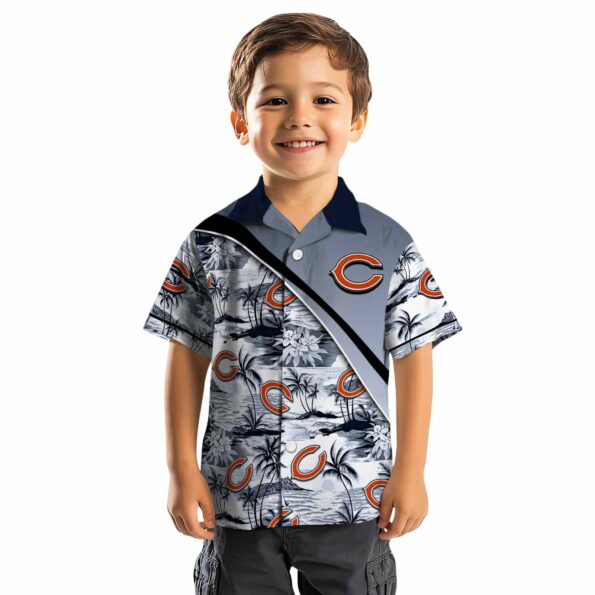 chicago bears sunset palms blue white hawaiian shirt top rated