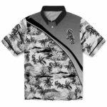 Chicago White Sox Hawaiian Shirt - Sunset Palms Black White 1 chicago-white-sox-sunset-palms-black-white-hawaiian-shirt-best-selling