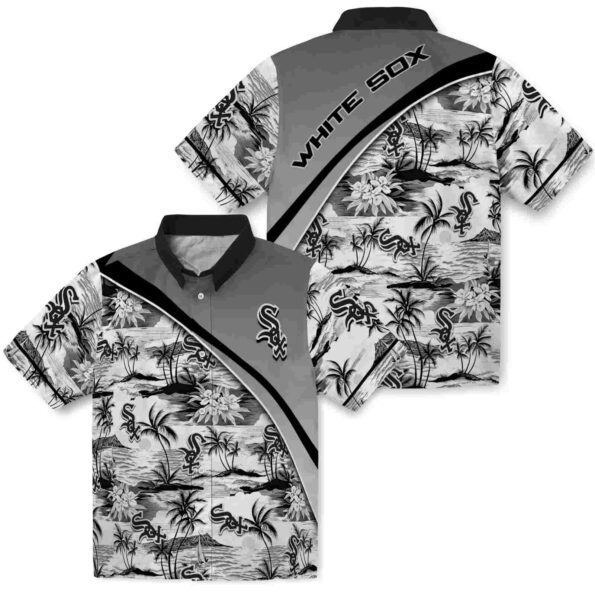 chicago-white-sox-sunset-palms-black-white-hawaiian-shirt-high-quality chicago white sox sunset palms black white hawaiian shirt high quality