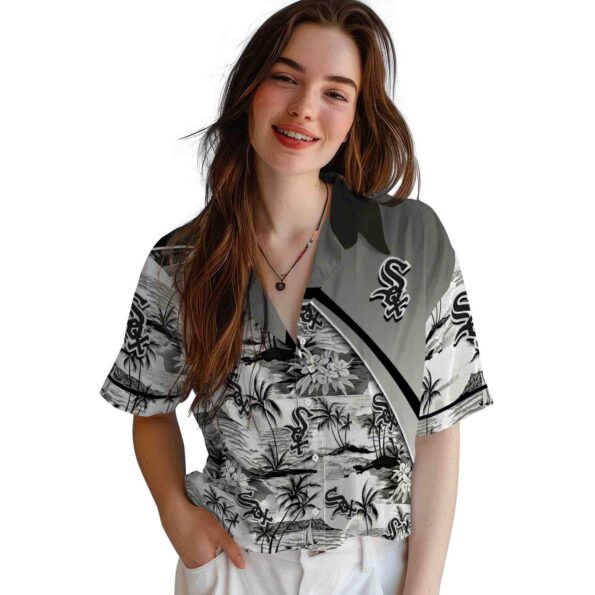 chicago-white-sox-sunset-palms-black-white-hawaiian-shirt-latest-model chicago white sox sunset palms black white hawaiian shirt latest model