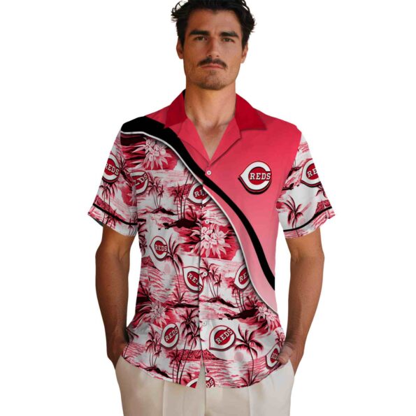 cincinnati-reds-sunset-palms-red-white-hawaiian-shirt-fashion-forward cincinnati reds sunset palms red white hawaiian shirt fashion forward