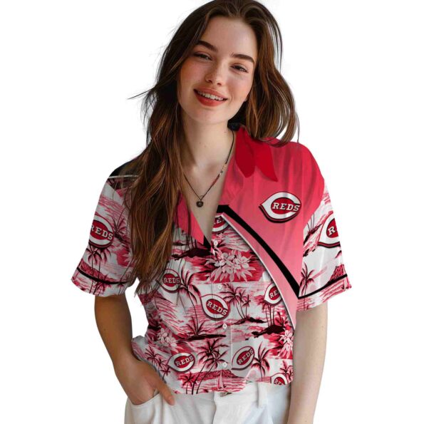 cincinnati-reds-sunset-palms-red-white-hawaiian-shirt-latest-model cincinnati reds sunset palms red white hawaiian shirt latest model