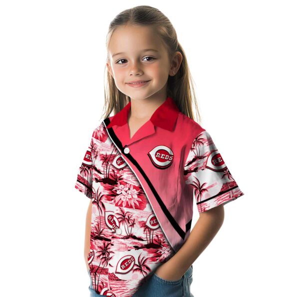 cincinnati-reds-sunset-palms-red-white-hawaiian-shirt-premium-grade cincinnati reds sunset palms red white hawaiian shirt premium grade