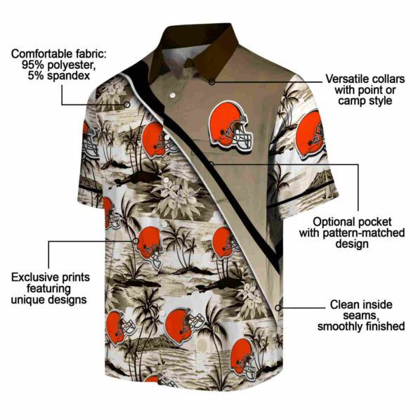 cleveland browns sunset palms brown white hawaiian shirt new arrival