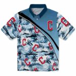 Cleveland Guardians Hawaiian Shirt - Sunset Palms Navy Blue White 1 cleveland-guardians-sunset-palms-navy-blue-white-hawaiian-shirt-best-selling
