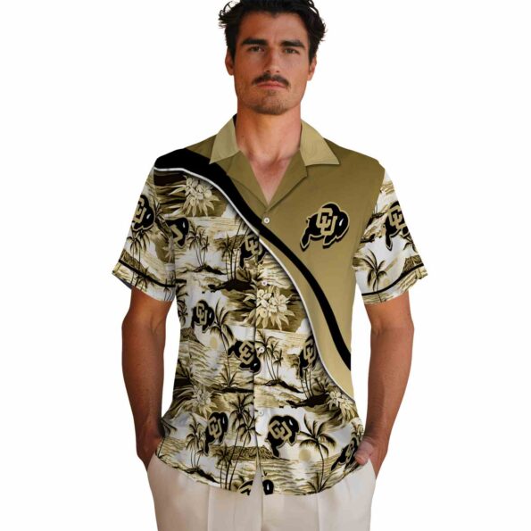colorado-buffaloes-sunset-palms-gold-white-hawaiian-shirt-fashion-forward colorado buffaloes sunset palms gold white hawaiian shirt fashion forward