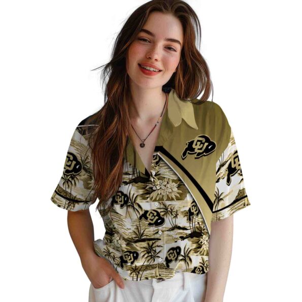 colorado-buffaloes-sunset-palms-gold-white-hawaiian-shirt-latest-model colorado buffaloes sunset palms gold white hawaiian shirt latest model