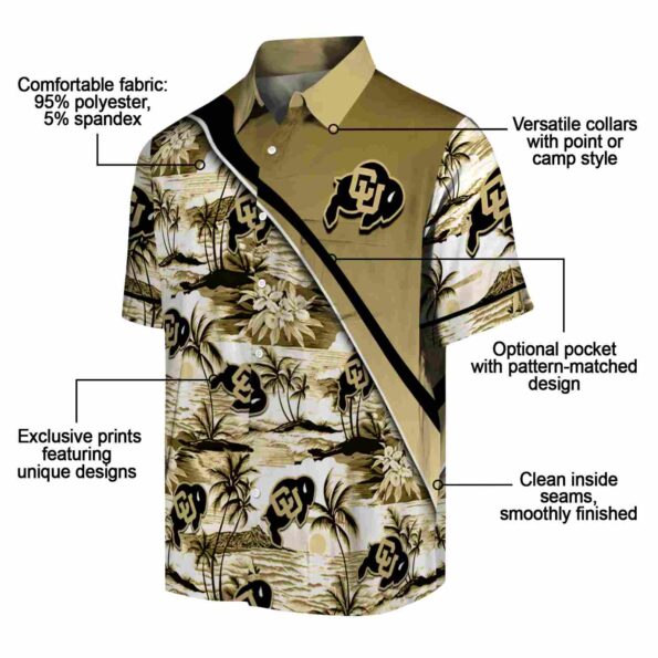 colorado-buffaloes-sunset-palms-gold-white-hawaiian-shirt-new-arrival colorado buffaloes sunset palms gold white hawaiian shirt new arrival