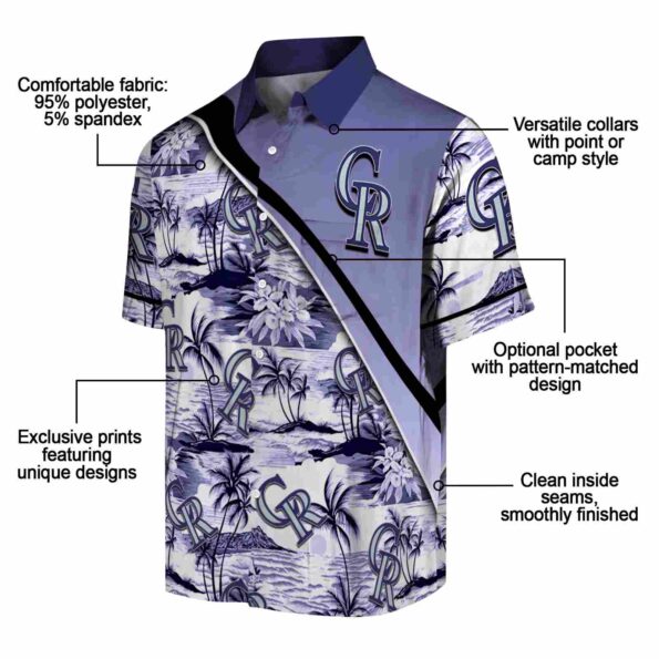 colorado rockies sunset palms blue white hawaiian shirt new arrival