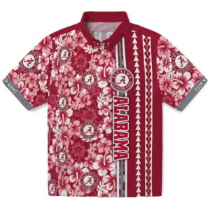 Custom Alabama Crimson Tide Hibiscus Arrows Crimson White Hawaiian Shirt