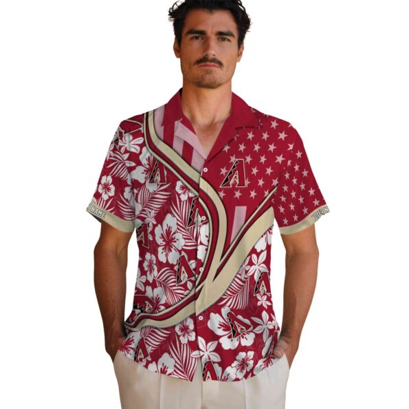 custom arizona diamondbacks floral wave red white hawaiian shirt fashion forward