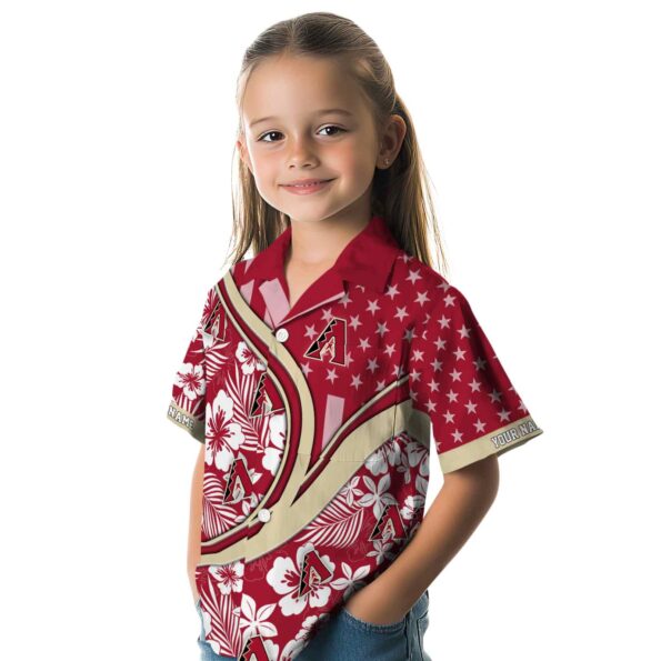 custom arizona diamondbacks floral wave red white hawaiian shirt premium grade