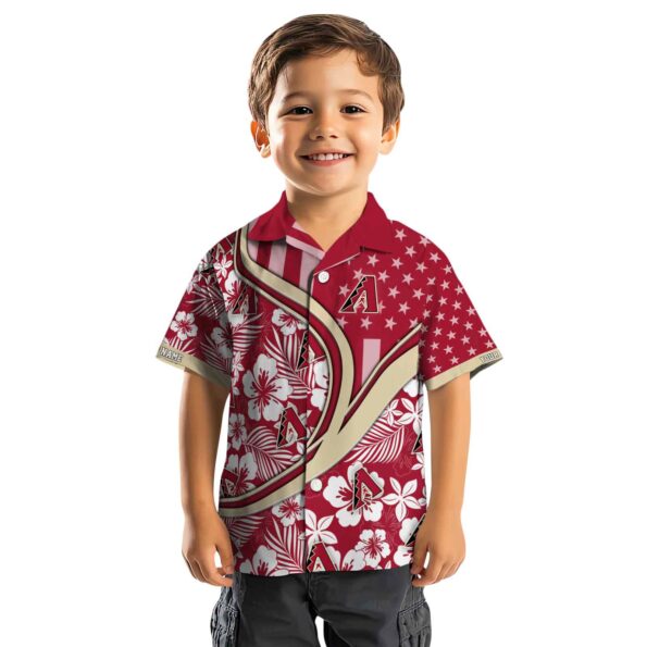 custom arizona diamondbacks floral wave red white hawaiian shirt top rated