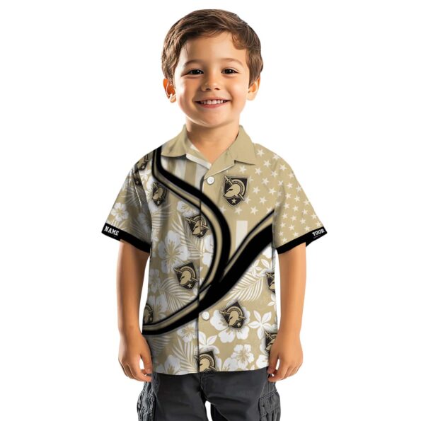 custom army black knights floral wave gold white hawaiian shirt top rated