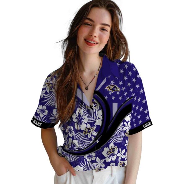 custom-baltimore-ravens-floral-wave-purple-white-hawaiian-shirt-latest-model custom baltimore ravens floral wave purple white hawaiian shirt latest model