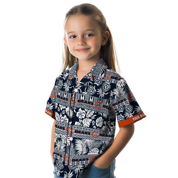 custom chicago bears tribal stripes blue white hawaiian shirt premium grade