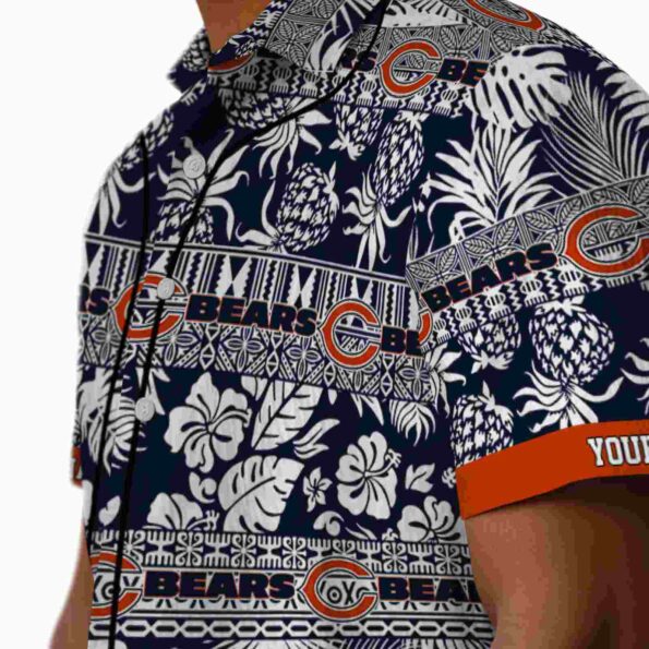 custom chicago bears tribal stripes blue white hawaiian shirt trendy