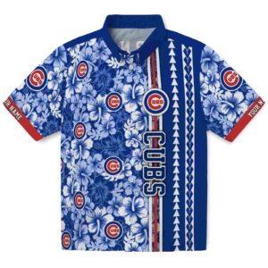 Custom Chicago Cubs Hibiscus Arrows Blue White Hawaiian Shirt