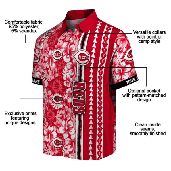 custom cincinnati reds hibiscus arrows red white hawaiian shirt new arrival
