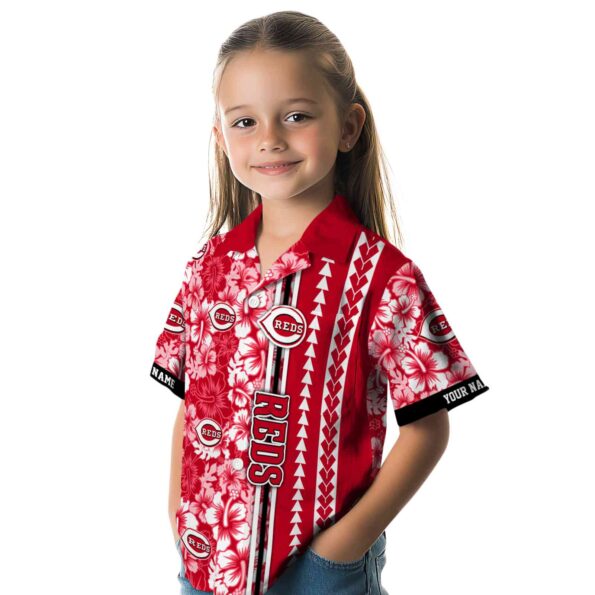 custom cincinnati reds hibiscus arrows red white hawaiian shirt premium grade